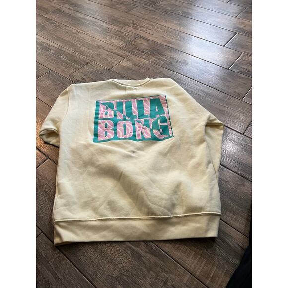 Billabong Women's Pale Yellow Tropic Shore Fleece Sweatshirt Size Small - Picture 4 of 7